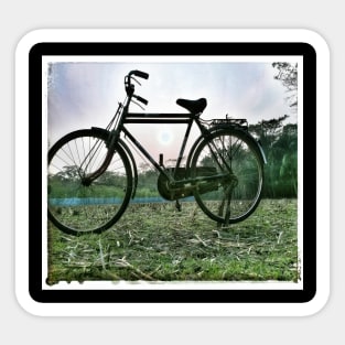 Bicycle and sunset Sticker